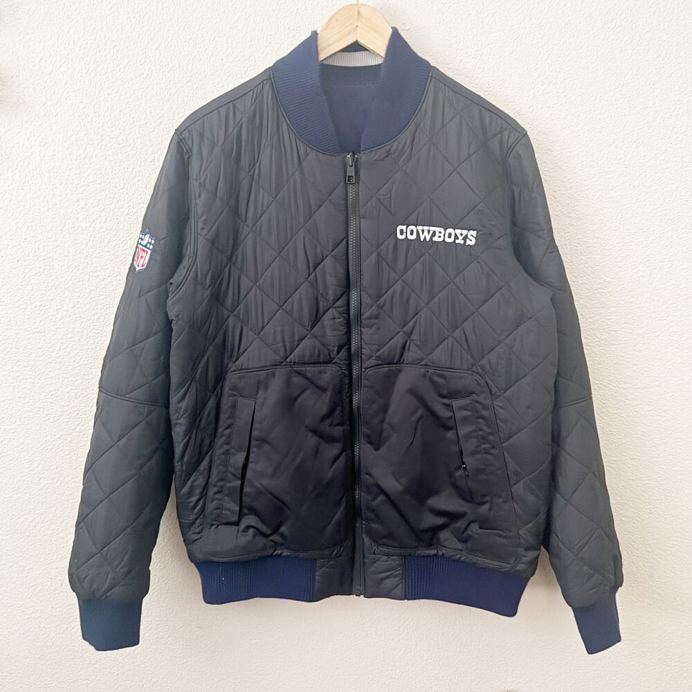 NIKE x NFL | Vintage Dallas Cowboys Reversible Jacket Blue Black Gray | Medium - Picture 2 of 13